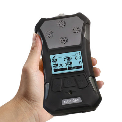 Rugged Portable Multi-Gas Detector with IP67 Waterproof/Dustproof, Pump-Aspirated Sampling, and Alarms for Four Gases